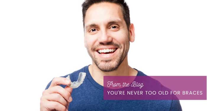 Man holding dental braces