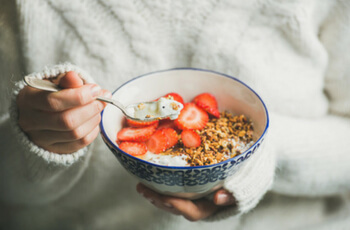 Bowl of Cereal and Fruit